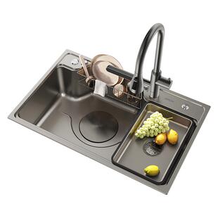 箭牌洗菜盆 厨房大单槽日式304不锈钢纳米水槽家用水盆水池台下盆