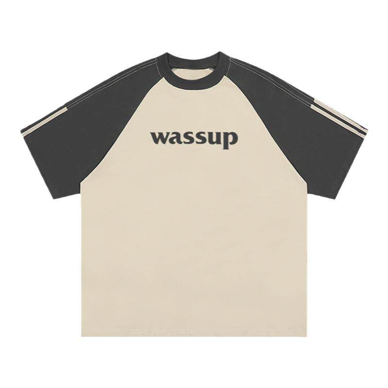 运动潮牌字母短袖WASSUPHEODS