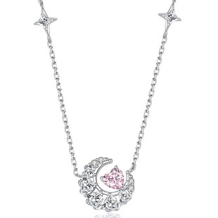 幻梦心月鞠婧祎同款锁骨链轻奢小众2024年新款轻奢脖星月颈链女