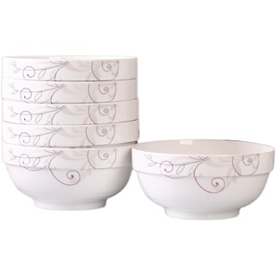 家用6个大面碗套装 创意2-6个面碗组合陶瓷餐具泡面碗学生宿舍用