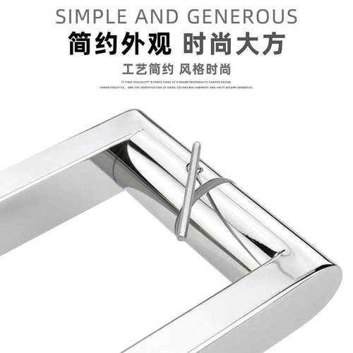 固钛玻璃门拉手304不锈钢商铺大门把手浴室推拉移门扶手对装黑色