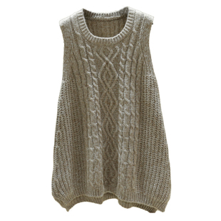 毛衣马甲女圆领套头中长款韩版学院风宽松外搭针织无袖毛线背心裙