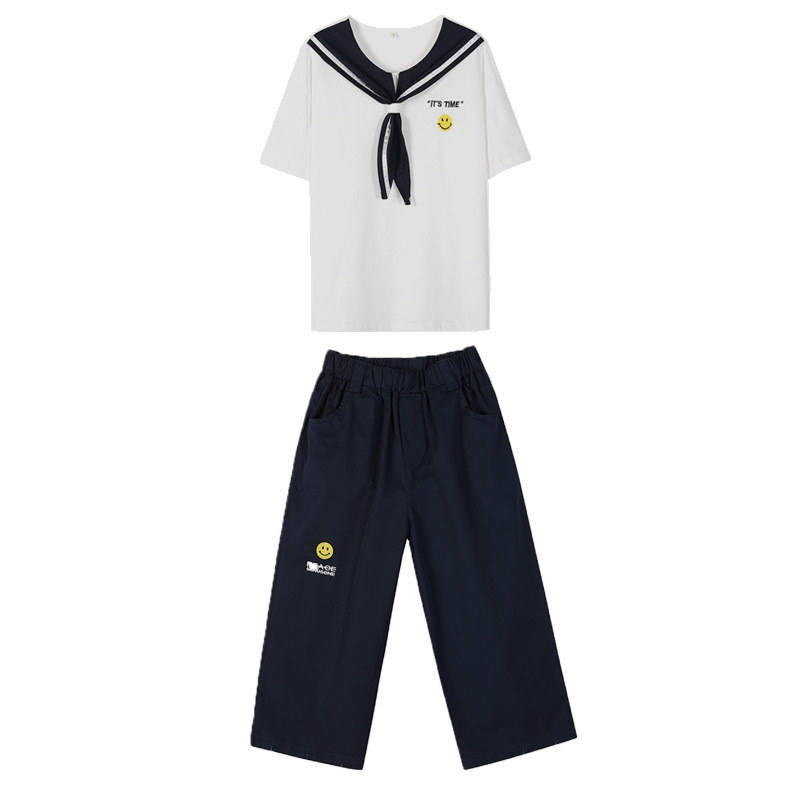 套装海军领新款高中生校服七分裤