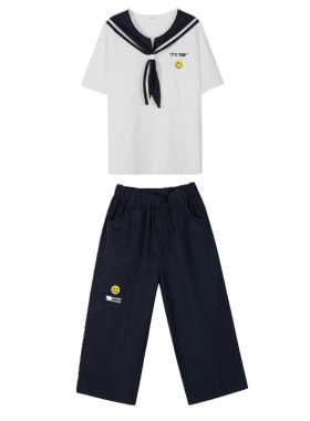 套装海军领新款高中生校服七分裤