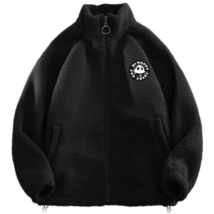 羊羔绒外套男秋冬款2025新款青少年学生加绒加厚冬季摇粒绒夹克男