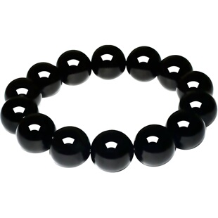 黑玛瑙手链女散佛珠串情侣单圈水晶天然宝石首饰品本命马年男礼物