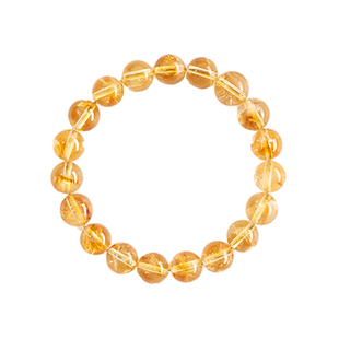 庆祥泰天然水晶黄水晶手串diy配件散珠黄塔晶男女手链送生日礼物