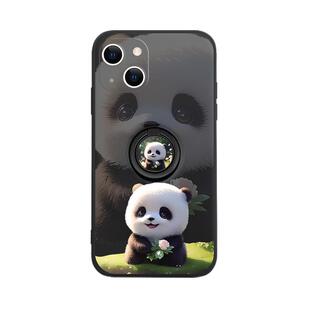 熊猫苹果13手机壳15带支架iPhone14新款12高级感11可爱xsmax创意x小众8plus女13pro指环扣mini一体xr挂绳7p套