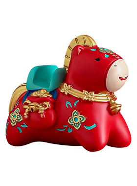 马年吉祥物马上有钱手机支架摆件