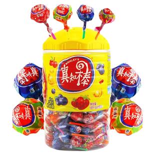 真知棒108支桶装散装棒棒糖水果味糖果新年儿童零食年货正品