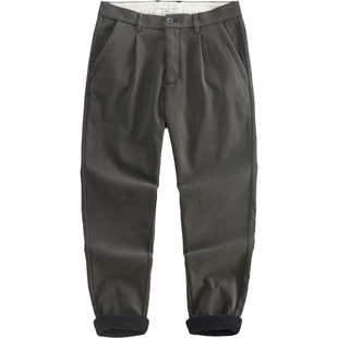 汉絮480G重磅加绒加厚灯芯绒休闲裤男款冬季弹力细坑条绒直筒长裤