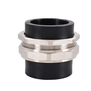 20PE25 32 40 50 63双头热熔铜活接黑色工程引用水管道活动铜接头