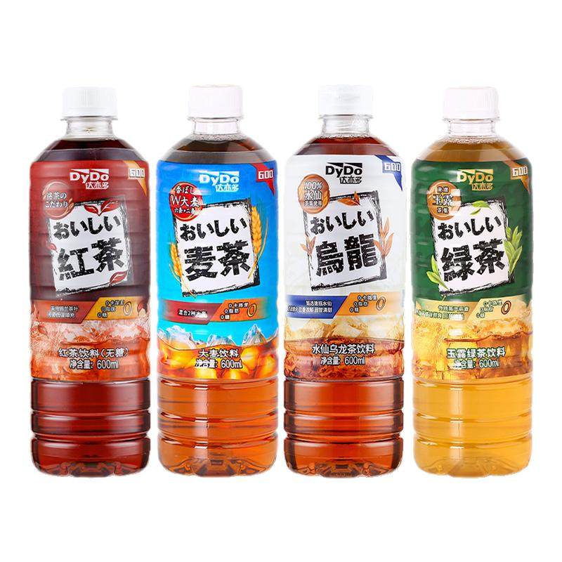 达亦多dydo红茶绿茶大麦茶600ml0糖0脂0卡茶饮料官方旗舰店正品