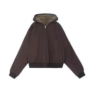 2025冬季新款双面穿加绒座山雕棉服女美式复古派克棉服加厚棉外套