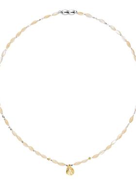 森製复古天然贝壳珠串项链米色系