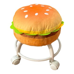 汉堡包万向轮小凳子儿童家用客厅板凳带滑轮椅子坐凳移动可爱矮凳
