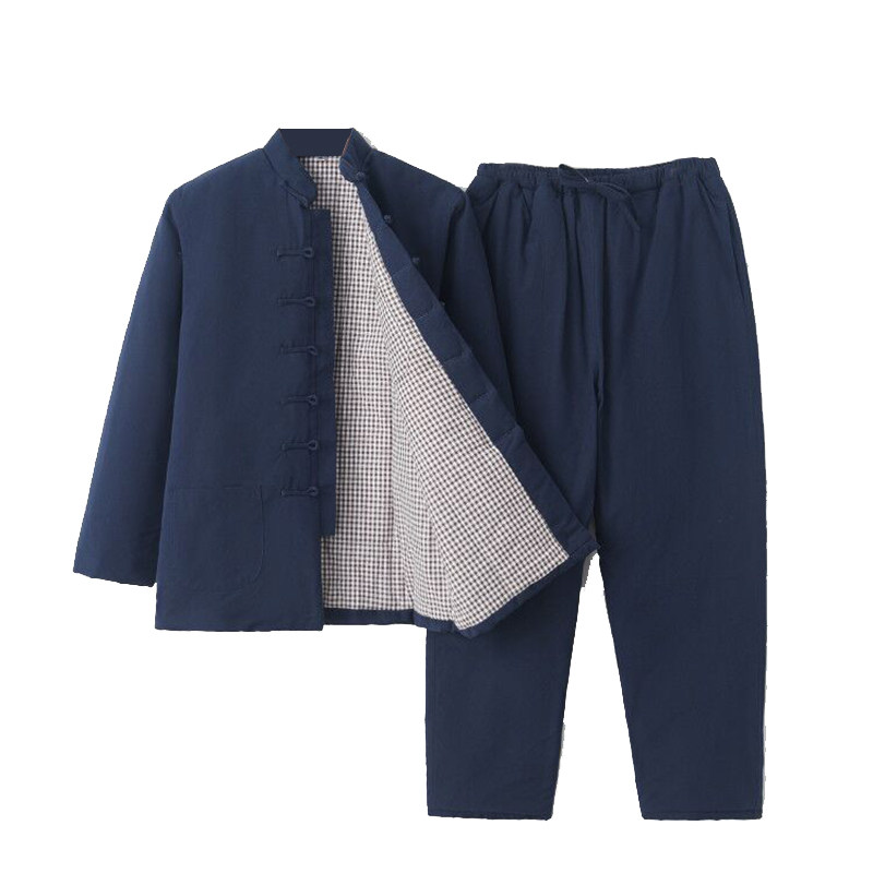 唐装男棉袄套装中老年棉衣棉裤