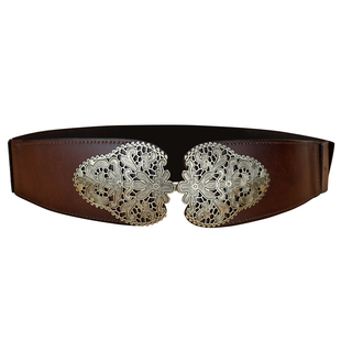 腰封女真皮头层牛皮松紧复古束腰外穿冬季装饰配裙子羽绒服收腰带