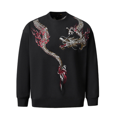 猴子商店2025龙刺绣圆领宽松卫衣