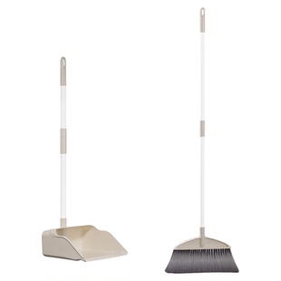 家用加长手柄不锈钢奶油风扫把套装带簸箕不弯腰软毛室内清洁扫把
