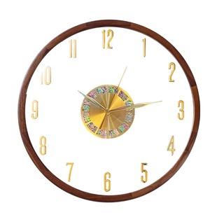 新中式挂钟2026新款高级感钟表挂墙免打孔简约客厅艺术时钟轻奢