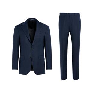 SUITSUPPLY藏青色S110支羊毛修身男士西装套装经典
