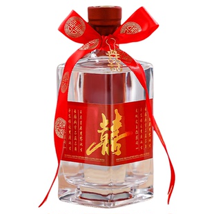 喜酒婚礼玻璃酒瓶高档结婚喜宴婚宴专用酒瓶一斤装可定制密封空瓶
