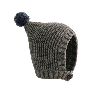 素色儿童帽子秋冬季保暖韩版可爱宝宝精灵帽护耳朵防风包脸毛线帽