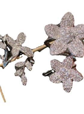 西洋丁香花宝石戒指 富贵花 镀18K金 花藤手捧花锆石戒指百搭