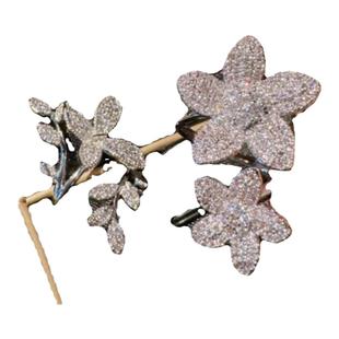 西洋丁香花宝石戒指 富贵花 镀18K金 花藤手捧花锆石戒指百搭