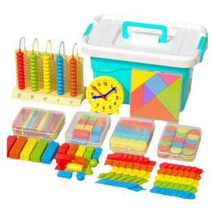 一年级上册数学教具全套苏教版小学小棒计数器七巧板学具盒套装