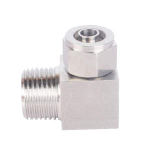 不锈钢304快拧锁母弯头四氟管气管PU管快速锁母弯通终端规格齐全