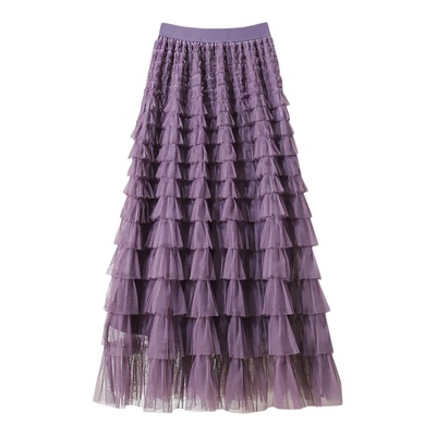 仙女挚爱！紫色网纱蛋糕裙半身裙