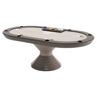 意式德州扑克桌高端型实木多人位椭圆形俱乐部会所别墅娱乐棋牌桌