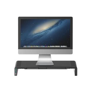 绿巨能显示器增高架台式电脑桌面支架多功能加长可调节架子办公室带拓展坞双屏垫高底座整理置物架支架可折叠