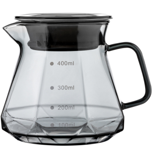 千烨咖啡黑曜石钻石型手冲分享壶过滤杯手磨云朵咖啡壶套装