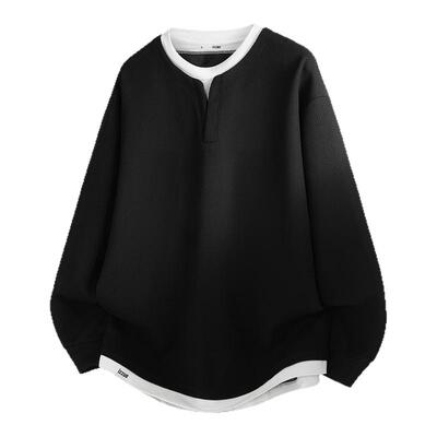 itizzue华夫格假两件卫衣男