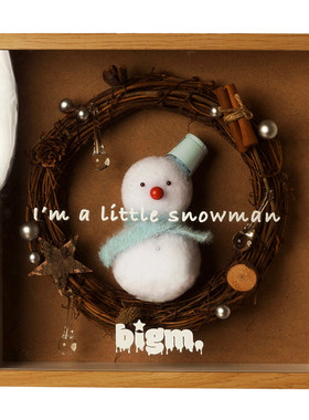 bigm圣诞雪人小熊情人摆件原创