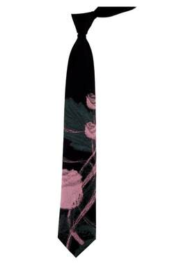 原创设计时髦刺绣玫瑰花领带