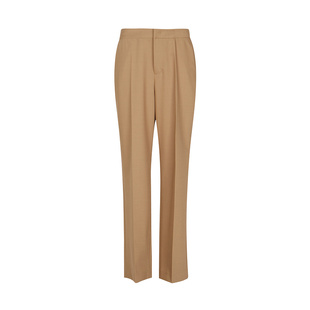 LESS绵羊毛西装裤子女高腰休闲卡其色通勤垂坠直筒长裤2M0E11180