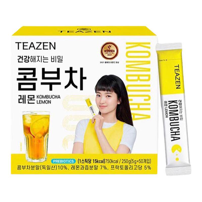 韩国原装TEAZEN康普茶BTS金泰梨柠檬茶低卡乳酸菌固体冲饮解油腻