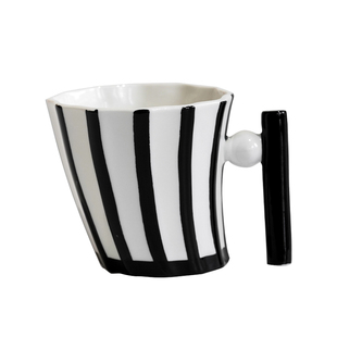 莫语复古条纹维京马克杯创意陶瓷把手水杯情侣咖啡杯