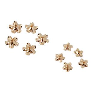 14K包金保色立体碗形五花瓣花托珠托帽托手工DIY发簪胸针耳环材料