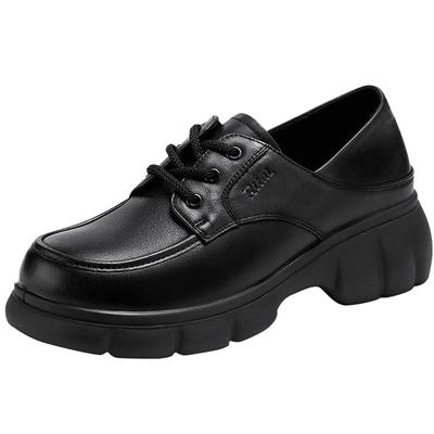 日泰厚底乐福鞋女春秋牛皮小皮鞋