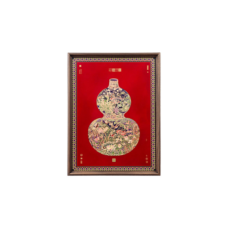 葫芦挂画开门见福玄关正对门壁画