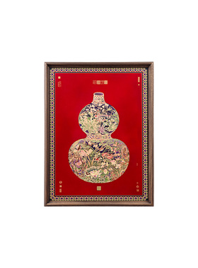 葫芦挂画开门见福玄关正对门壁画