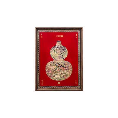 葫芦挂画开门见福玄关正对门壁画