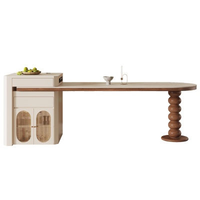 法式中古风岛台餐桌一体家用