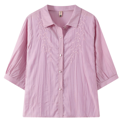 洋气妈妈夏装衬衫今年流行短袖