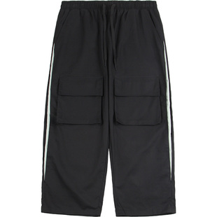 【特价清仓】RAVENOUS侧边拼接工装大口袋九分裤宽松直筒休闲裤男